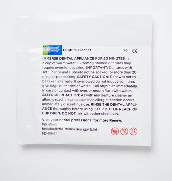 Renew Denture Cleaner 4g Sample Packet